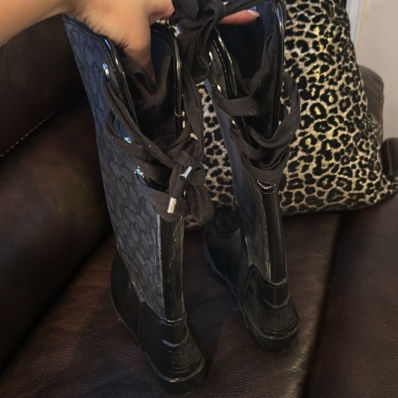 Black Coach Rainboots - Picture 3 of 4